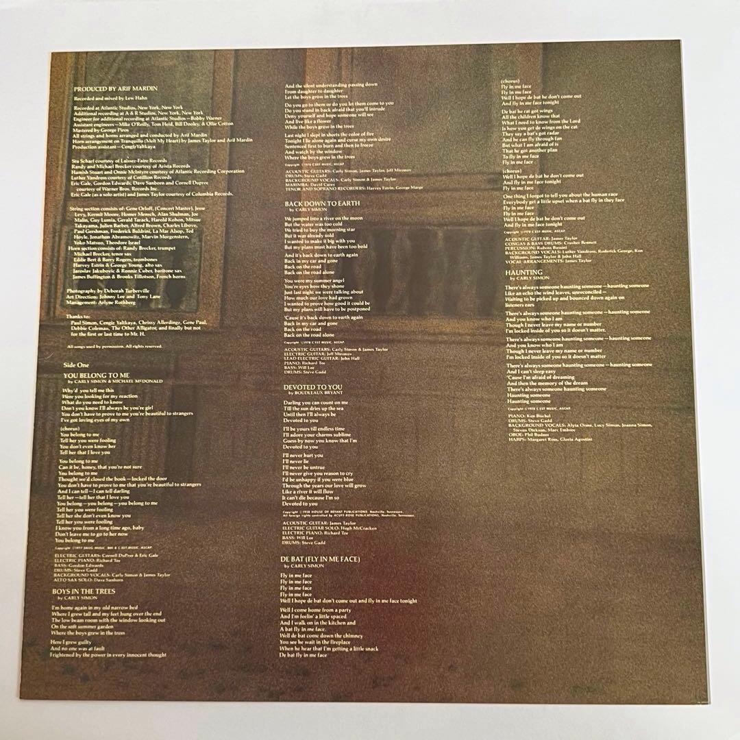 Carly Simon - Boys In The Trees Vinyl LP Japan P-10498E w/ Obi Soft Rock