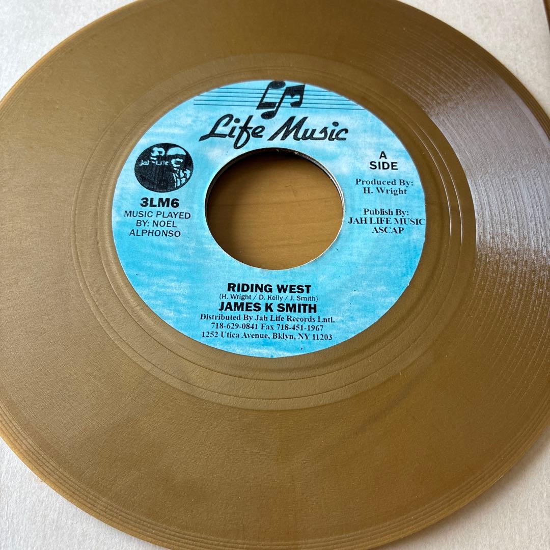James K. Smith - Riding West 7" Gold Vinyl Reggae Life Music 3LM6 Instrumental