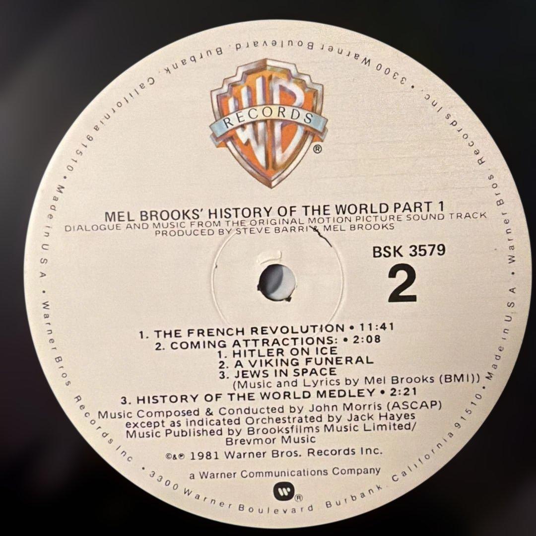 Mel Brooks' History Of The World Part I Vinyl LP OST Promo Copy USA BSK 3579