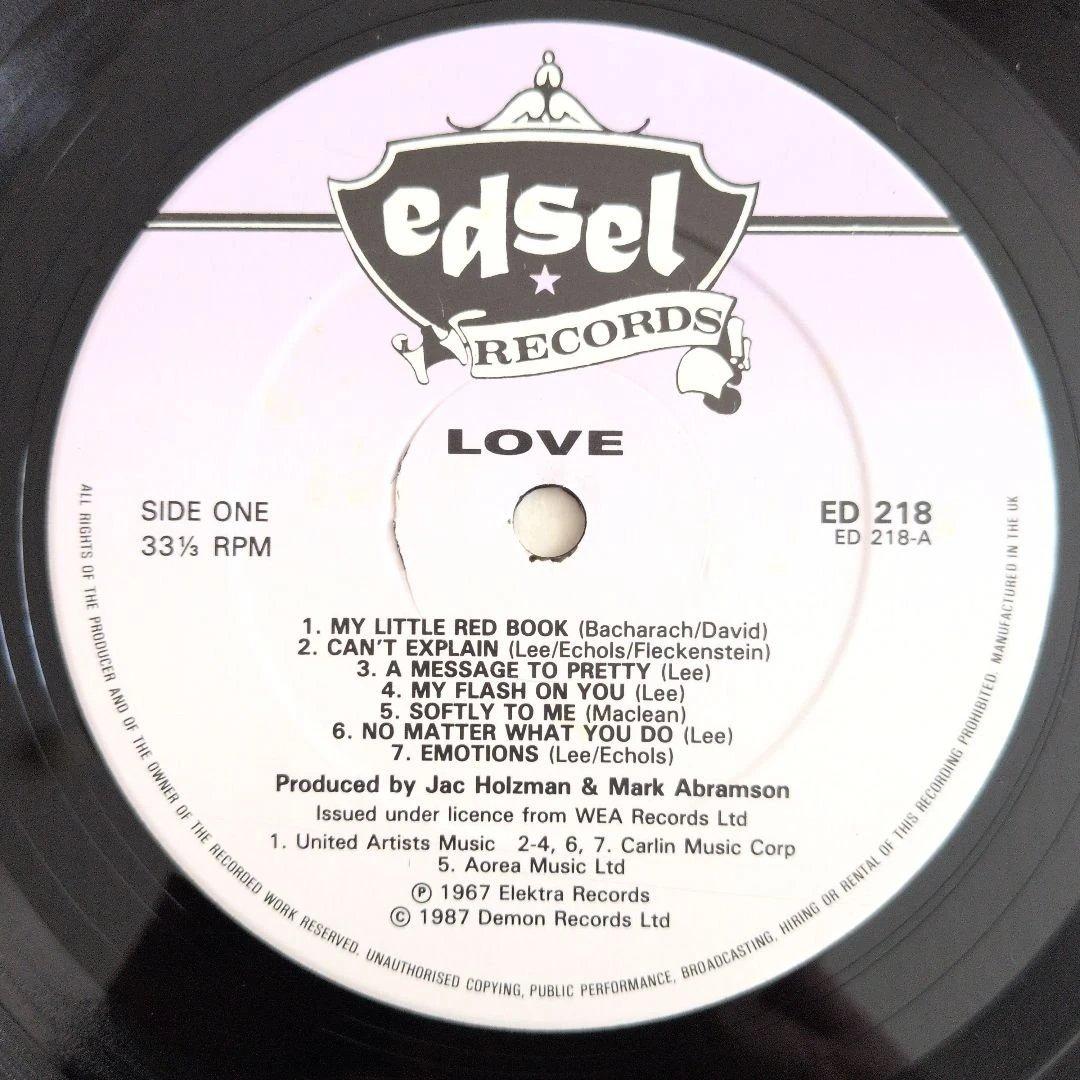Love - Love (1987 UK Reissue, Edsel Records ED 218) Psych Rock Vinyl LP