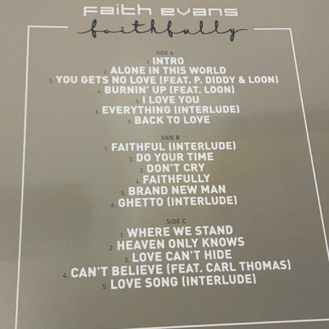 Faith Evans - Faithfully Limited Edition Black & White Vinyl LP R&B Soul