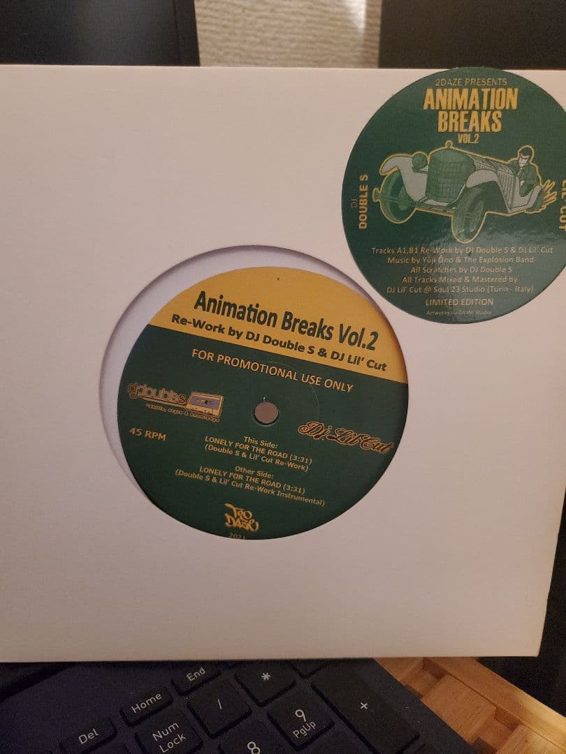 DJ Double S & DJ Lil' Cut - Animation Breaks Vol.2 7" Vinyl Record Lupin III