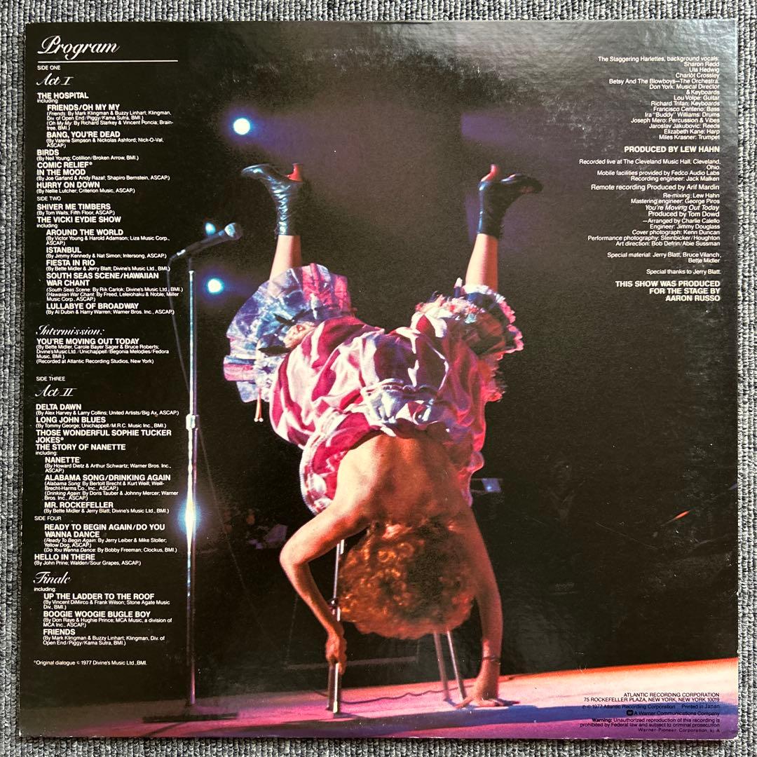 Bette Midler - Live At Last 2LP Japan Vinyl Record w/Obi Insert