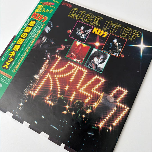 KISS Lick It Up 10th Anniversary Vinyl Record with Obi & Lyrics - Used | Japansoundstore