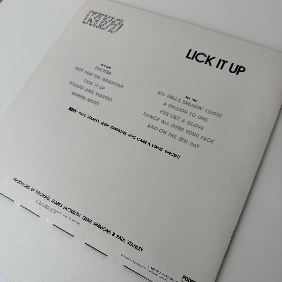 KISS Lick It Up 10th Anniversary Vinyl Record with Obi & Lyrics - Used | Japansoundstore