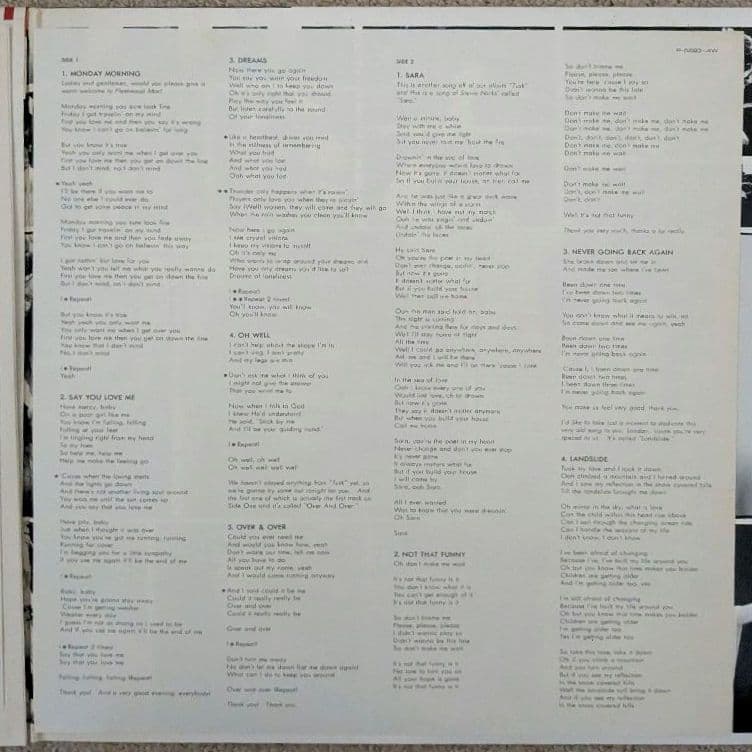 Fleetwood Mac - Live 2LP Japan Vinyl Record with Obi & Inserts