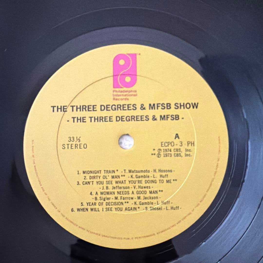 The Three Degrees & MFSB Show Vinyl LP Japan 1974 Obi Philly Soul Funk Disco