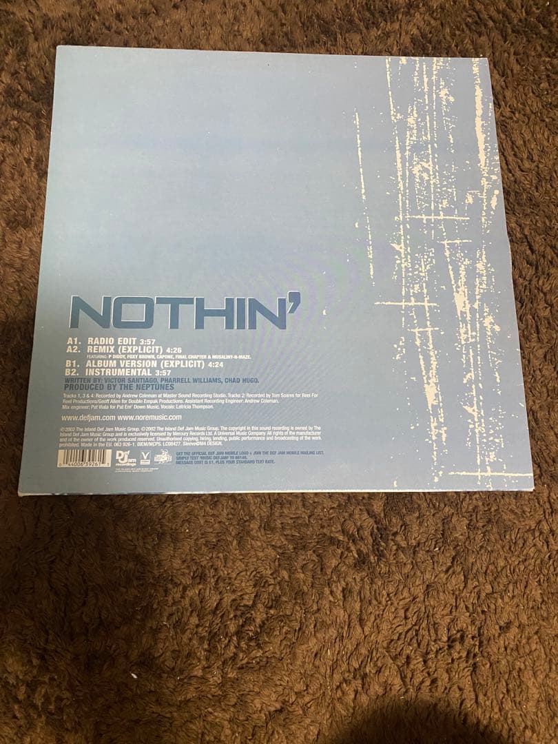 N.O.R.E. - Nothin' 12" Vinyl Single (2002) The Neptunes Hip Hop