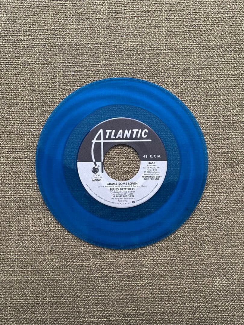 The Blues Brothers Gimme Some Lovin' 7" Single US 1980 Rare Clear Blue Vinyl