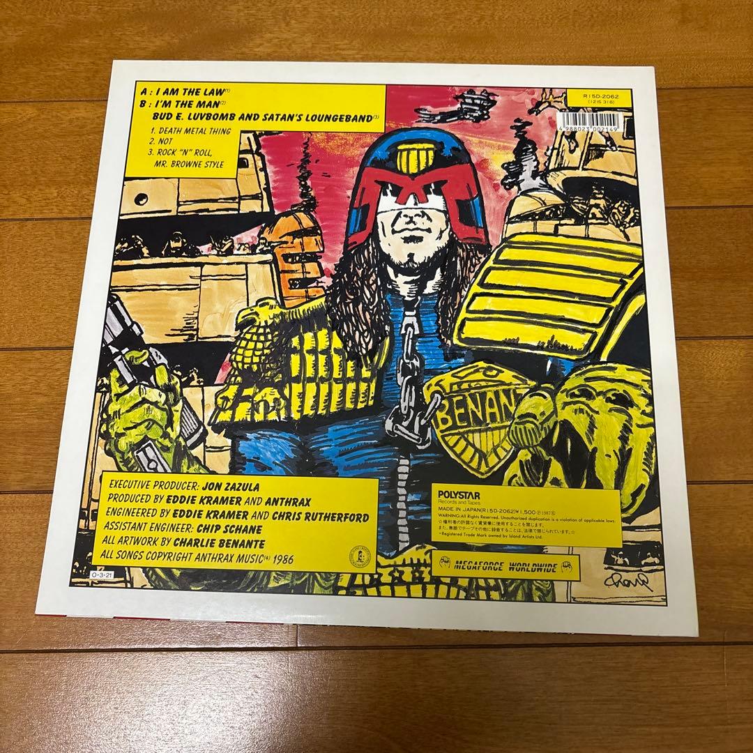 Anthrax - I Am The Law 12" EP Japan 1987 Original Pressing w/ Obi & Insert