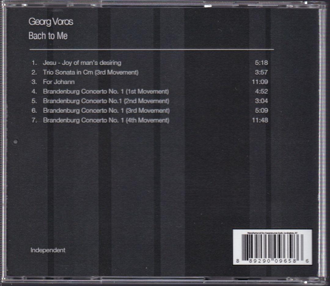 Georg Voros - Bach To Me CD, Rare Independent Release Drummer Solo Project