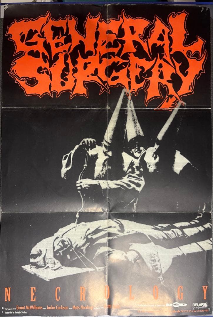 General Surgery - Necrology CD, 1993 Relapse Records, Rare Limited/2000, Death