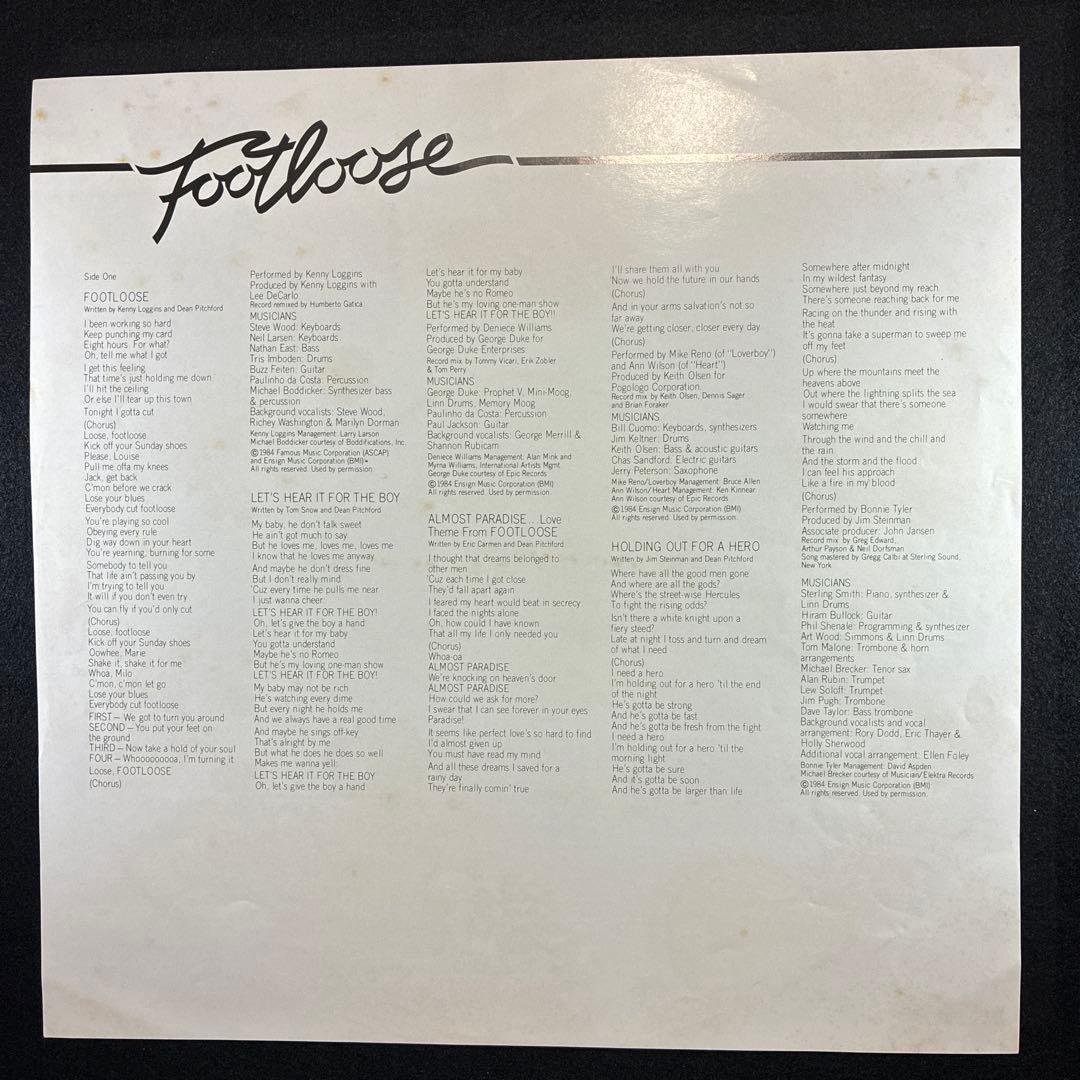 Footloose Original Motion Picture Soundtrack Vinyl LP 1984 Japan 28AP 2770