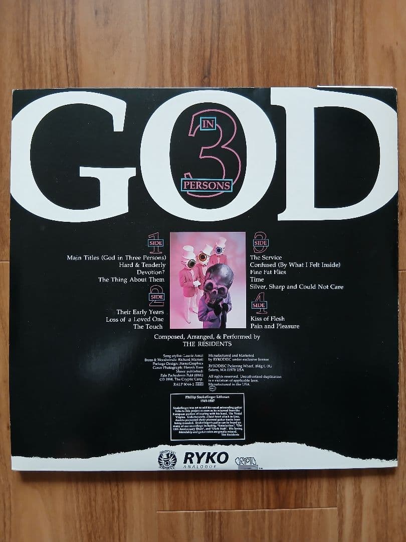 The Residents - God In Three Persons 2LP Clear Vinyl Ryko Analogue RALP0044-2