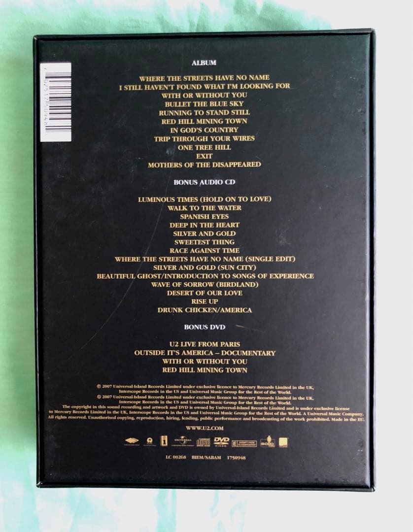 U2 The Joshua Tree 20th Anniversary Super Deluxe Edition Box Set CD/DVD 2007