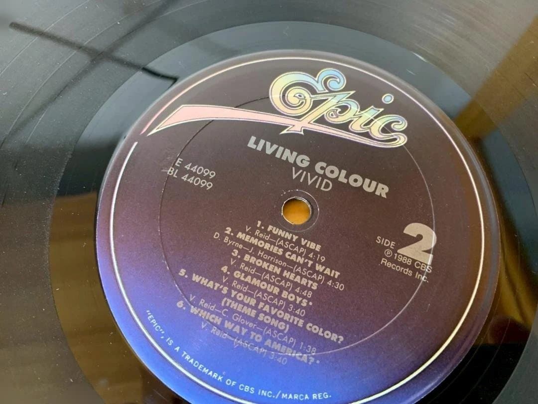 LIVING COLOUR Vivid LP 1988 Original Pressing Epic Records Funk Metal Vinyl