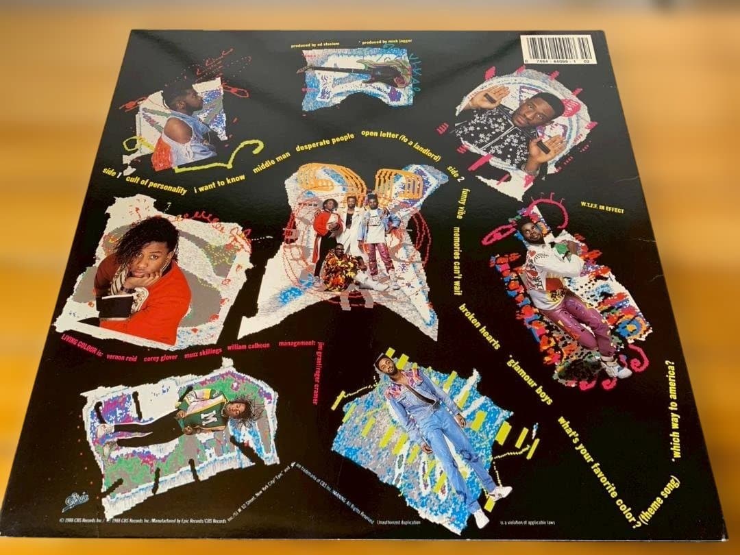 LIVING COLOUR Vivid LP 1988 Original Pressing Epic Records Funk Metal Vinyl