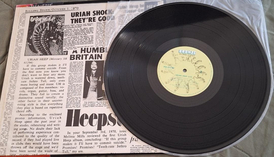 Uriah Heep Live 2LP Japan Orig Gatefold PSS-273~4-BZ With Obi & 10P Booklet