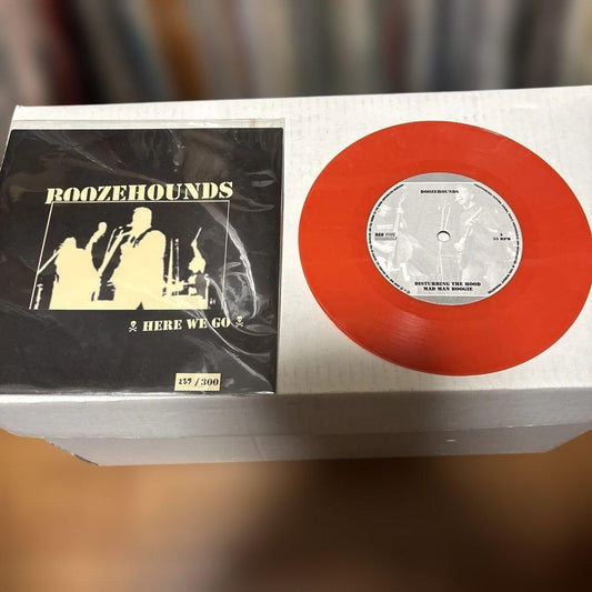 Boozehounds - Here We Go 7" Red Vinyl EP Limited #239/300 Psychobilly Rockabilly