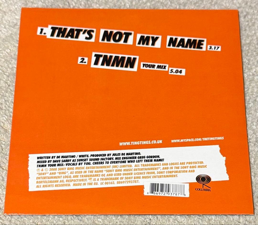 THE TING TINGS THAT'S NOT MY NAME Orange Vinyl Single Near Mint | Japansoundstore