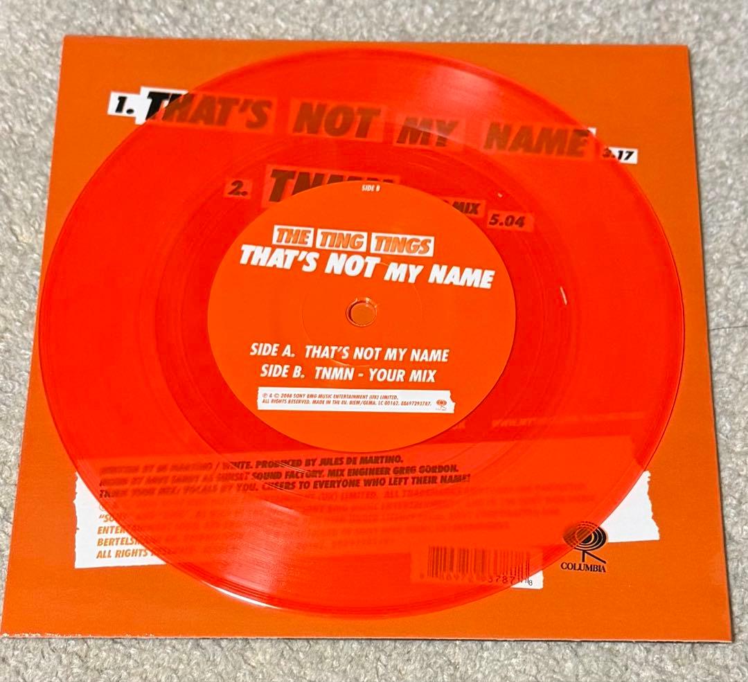 THE TING TINGS THAT'S NOT MY NAME Orange Vinyl Single Near Mint | Japansoundstore