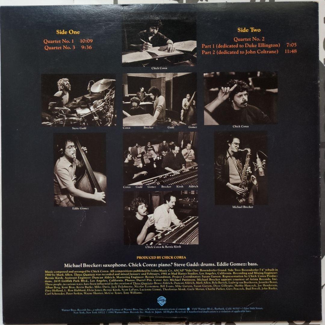 Chick Corea - Three Quartets Vinyl LP Japan 1981 Jazz Fusion Brecker Gadd