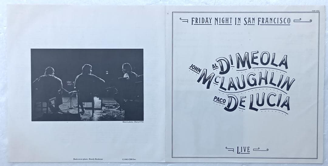 Al Di Meola, McLaughlin, De Lucia - Friday Night in San Francisco Japan Vinyl LP