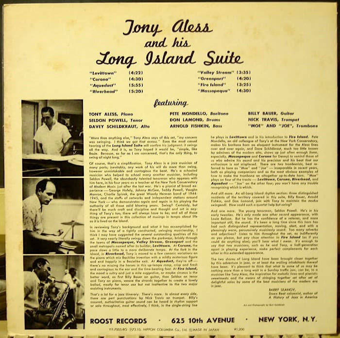 Tony Aless - Long Island Suite LP Roulette Memorial Japan Jazz Vinyl Import