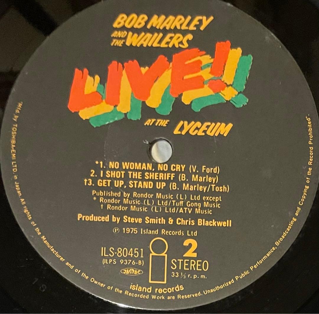 Bob Marley & The Wailers Live! LP Japan Pressing Vinyl Record ILS-80451