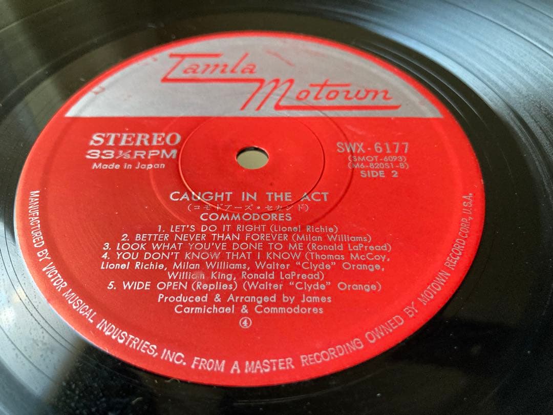 Commodores - Caught In The Act Vinyl LP Japan Original w/ Obi 1975 Funk Soul