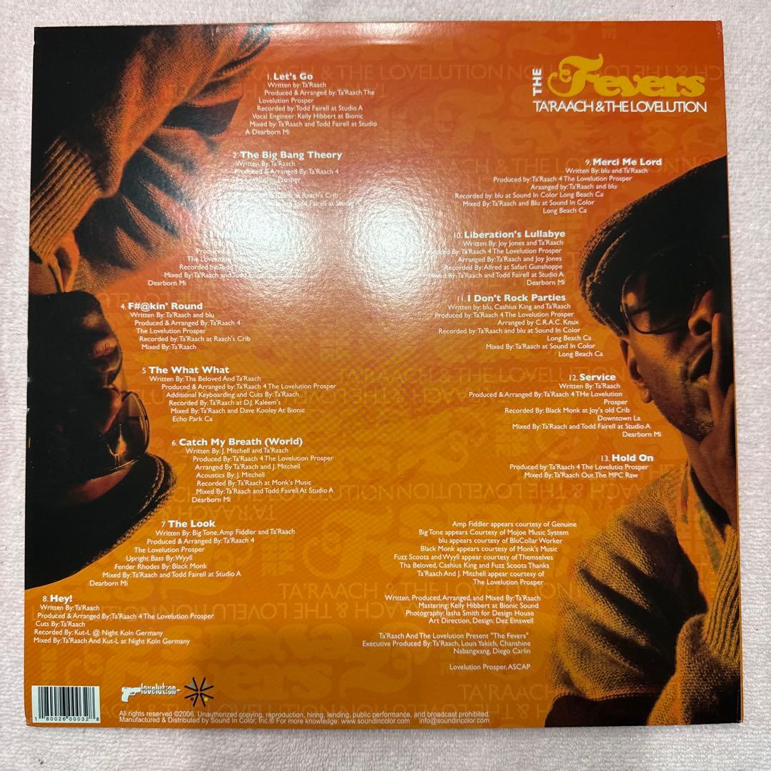 Ta'Raach & The Lovelution - The Fevers LP 2006 Sound In Color Hip Hop Vinyl