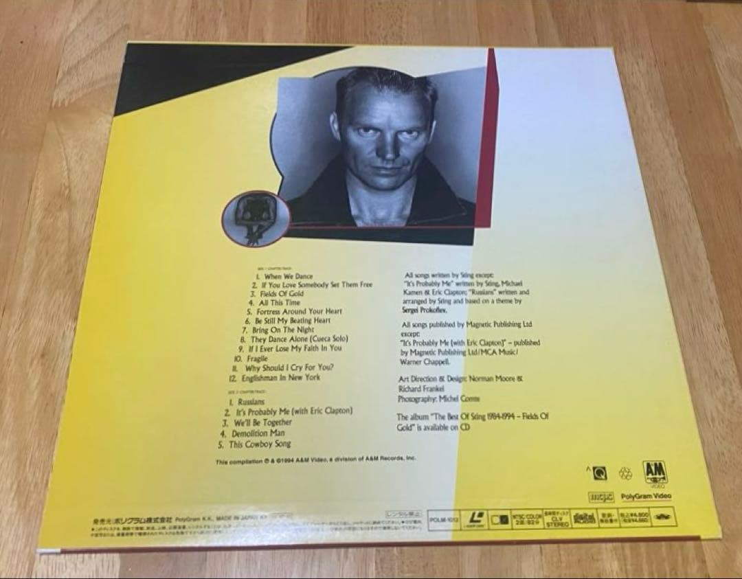 Sting - Fields Of Gold: The Best Of 1984-1994 LaserDisc (Japan, 1994, Music Vide