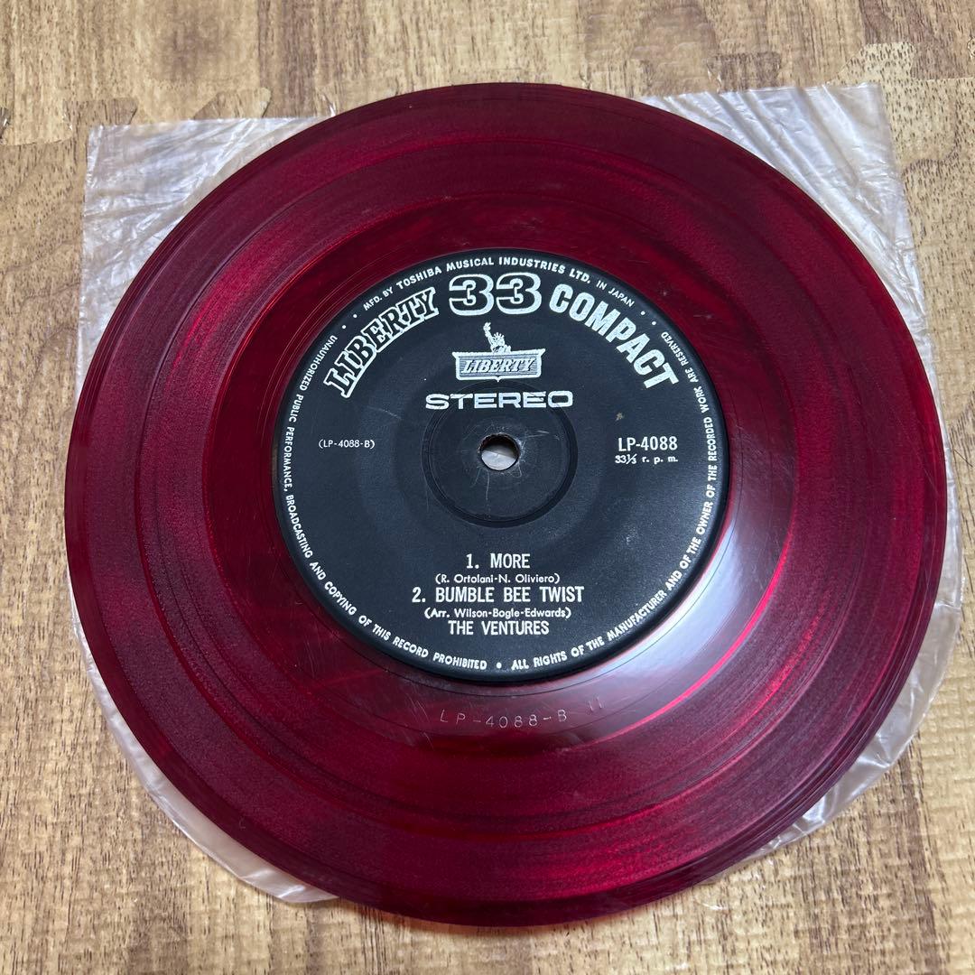 The Ventures - Let's Go EP Rare Red Vinyl 7" Japan Liberty LP-4088 33RPM Stereo