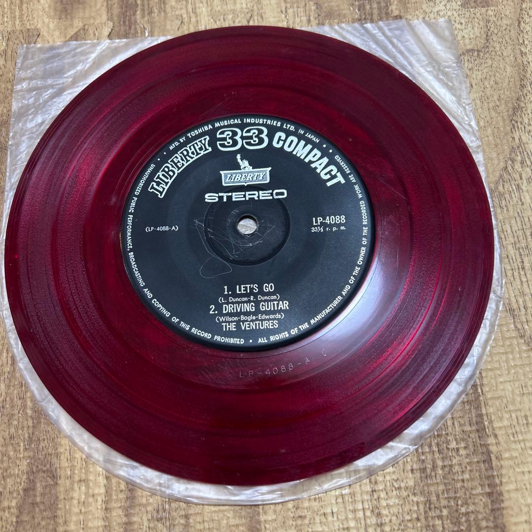 The Ventures - Let's Go EP Rare Red Vinyl 7" Japan Liberty LP-4088 33RPM Stereo