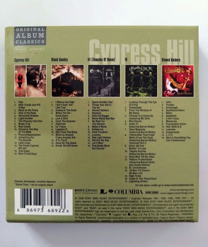Cypress Hill Original Album Classics 5CD Set Japan Import Used | Japansoundstore