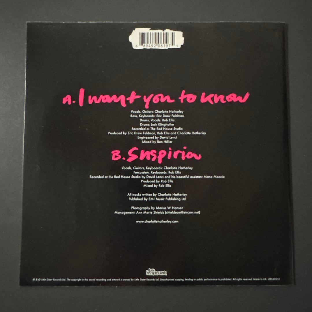 Charlotte Hatherley - I Want You To Know 7" Vinyl Single UK Pressing