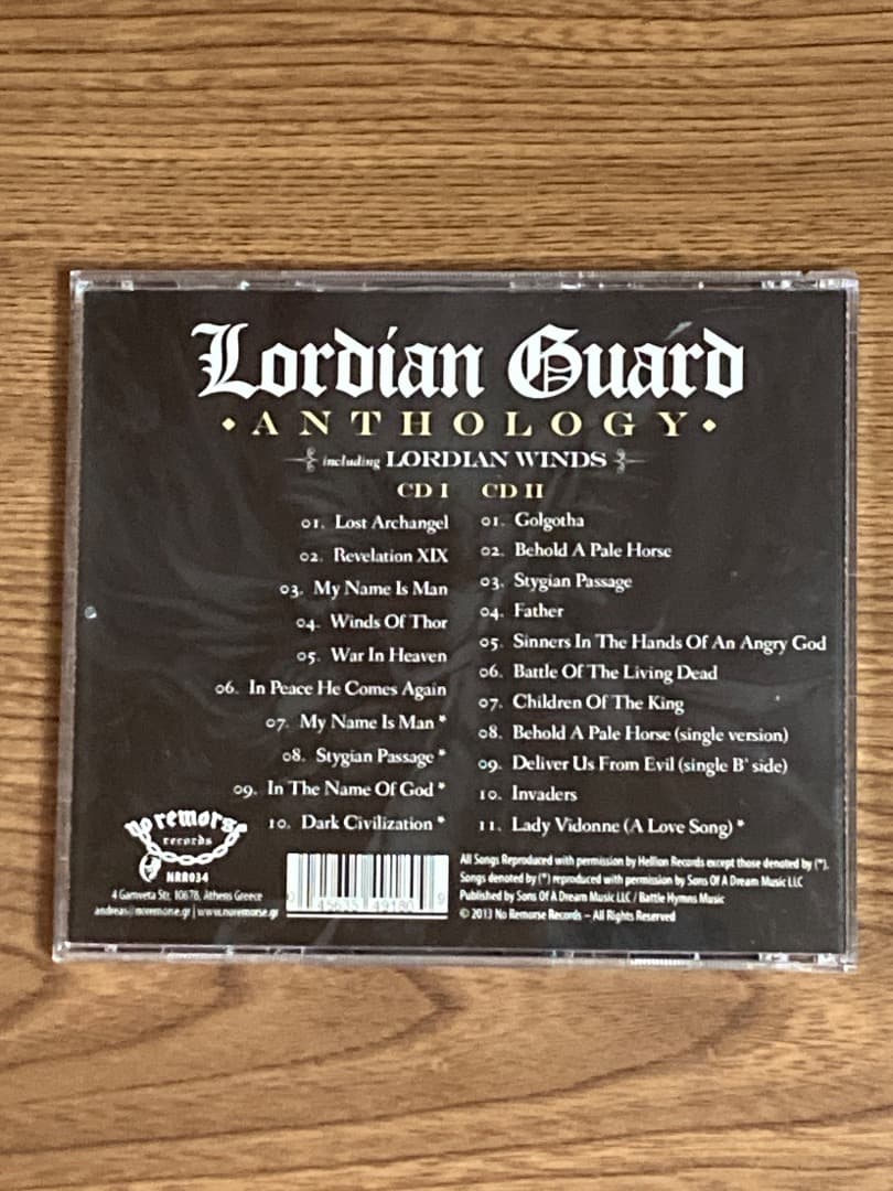 Lordian Guard Anthology 2CD Limited Edition No. 891/1000 NRR034 Metal