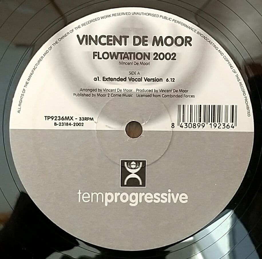 Vincent De Moor - Flowtation 2002 12" Vinyl Electronic Progressive Trance