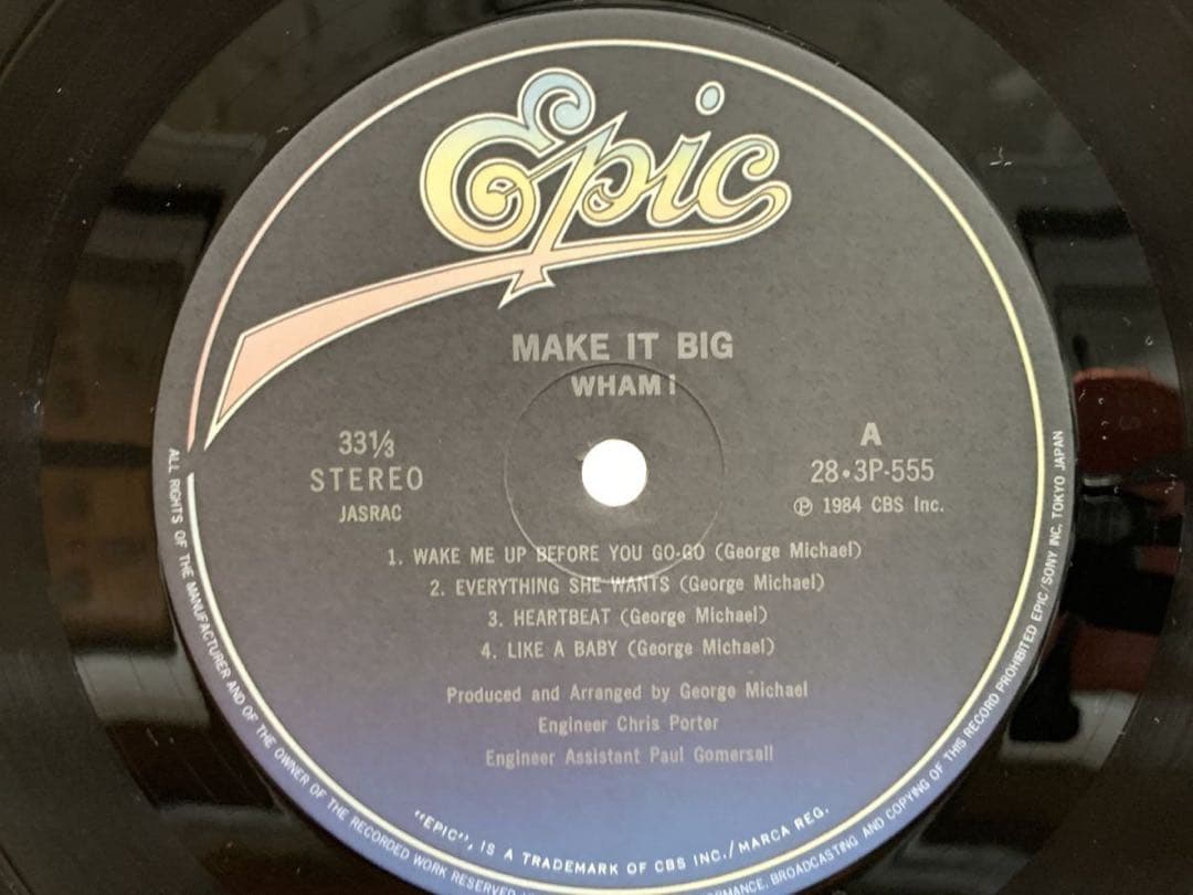WHAM! Make It Big Vinyl LP Japan 1984 Epic 28-3P-555 Obi George Michael Pop
