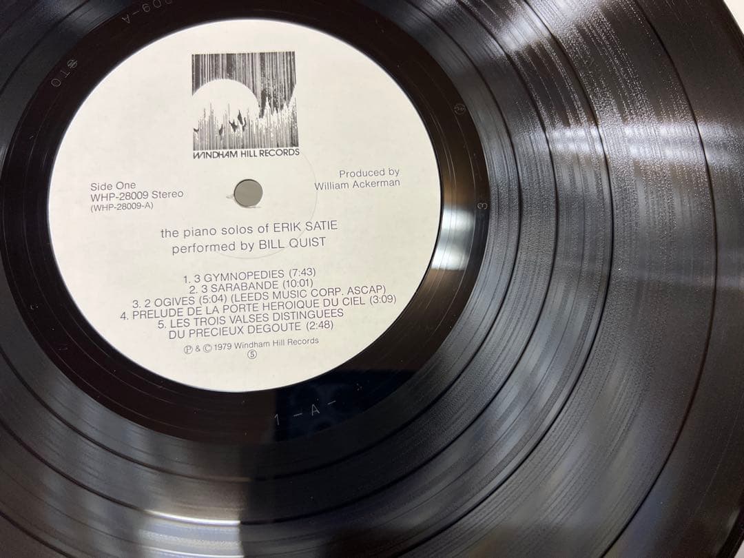 Bill Quist - The Piano Solos Of Erik Satie LP Japan Windham Hill WHP-28009 Obi