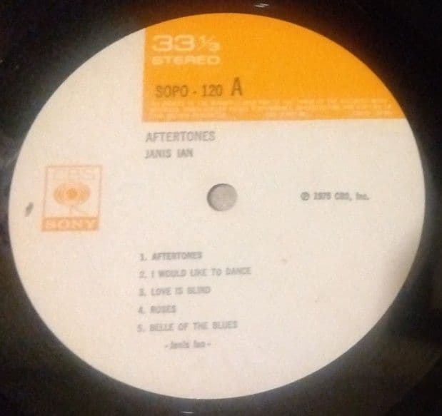 Janis Ian Aftertones Vinyl LP 1975 Japan Pressing Singer-Songwriter Folk Pop