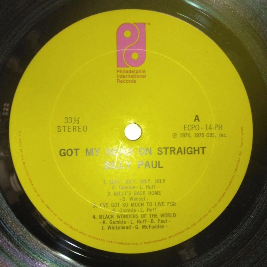 Billy Paul - Got My Head On Straight Vinyl LP 1975 Japan Philadelphia Soul
