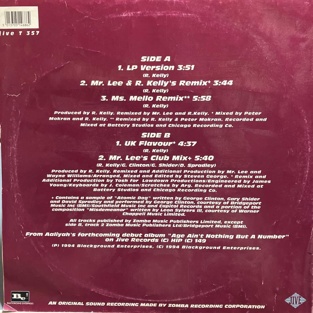 Aaliyah - Back & Forth 12" Vinyl Single (1994) R&B Classic Jive Records