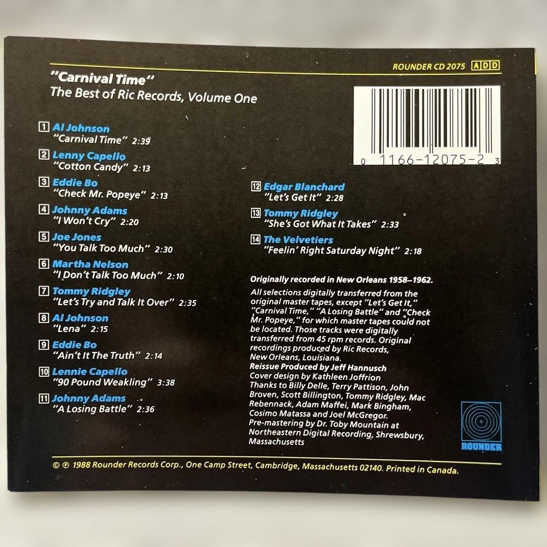 Carnival Time! The Best of Ric Records Volume One CD 1988 New Orleans R&B Blues