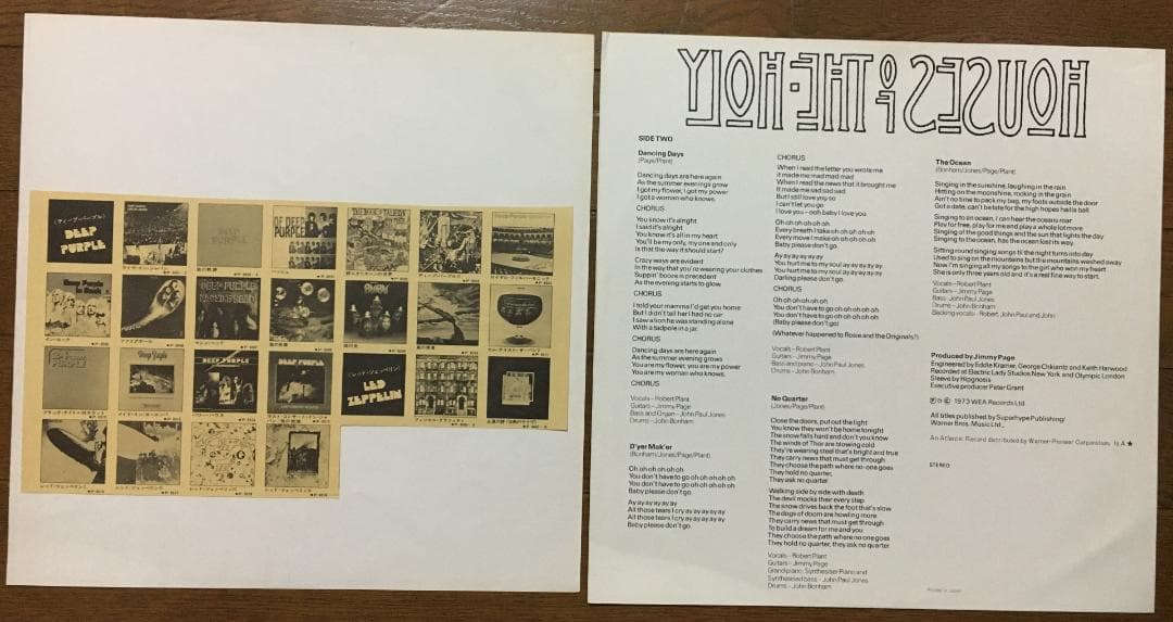 Led Zeppelin Houses Of The Holy Japan Original Vinyl LP P-6520A Insert Included