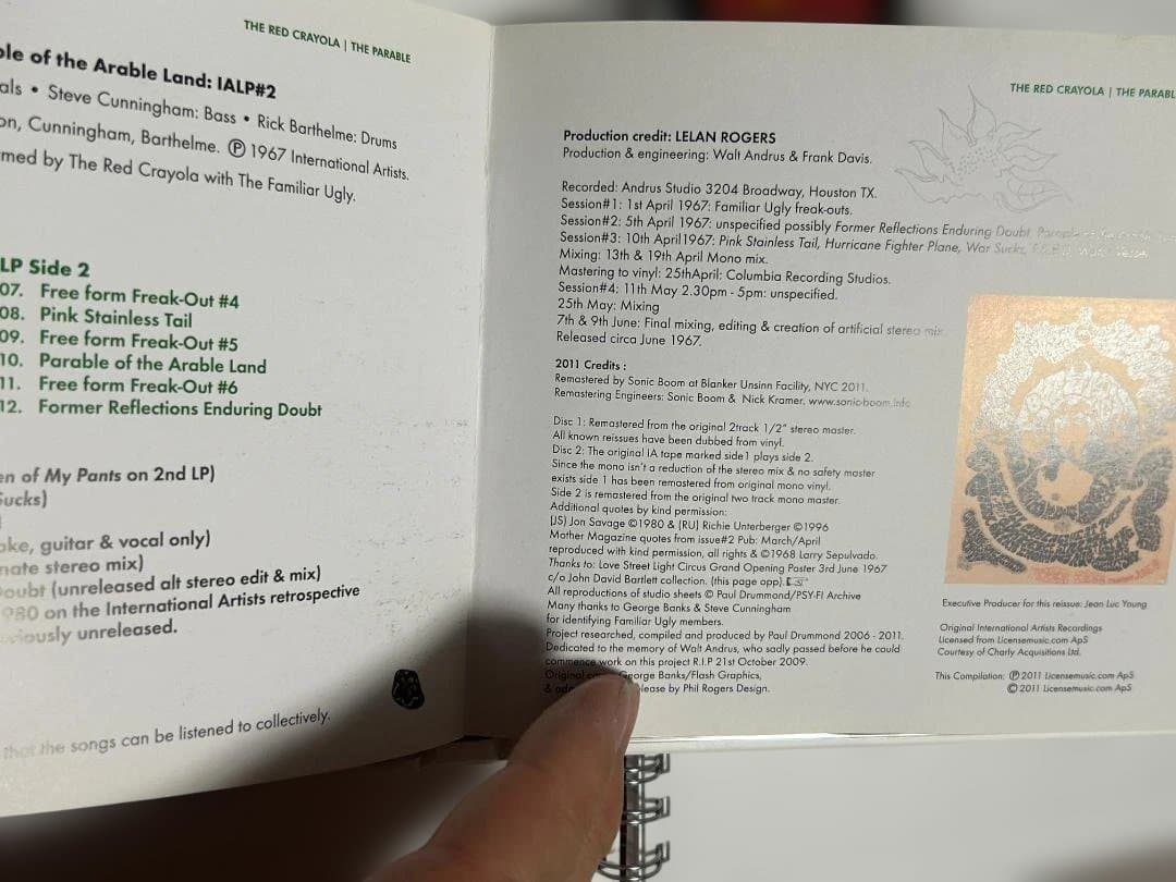The Red Crayola With The Familiar Ugly 2CD The Parable Of Arable Land 2011 Ed