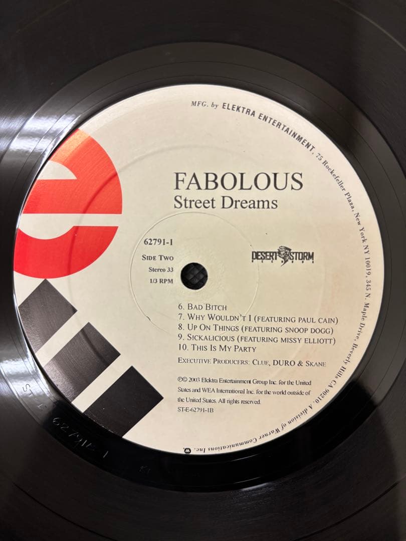 Fabolous - Street Dreams 2LP Vinyl Record 2003 US Hip Hop Desert Storm