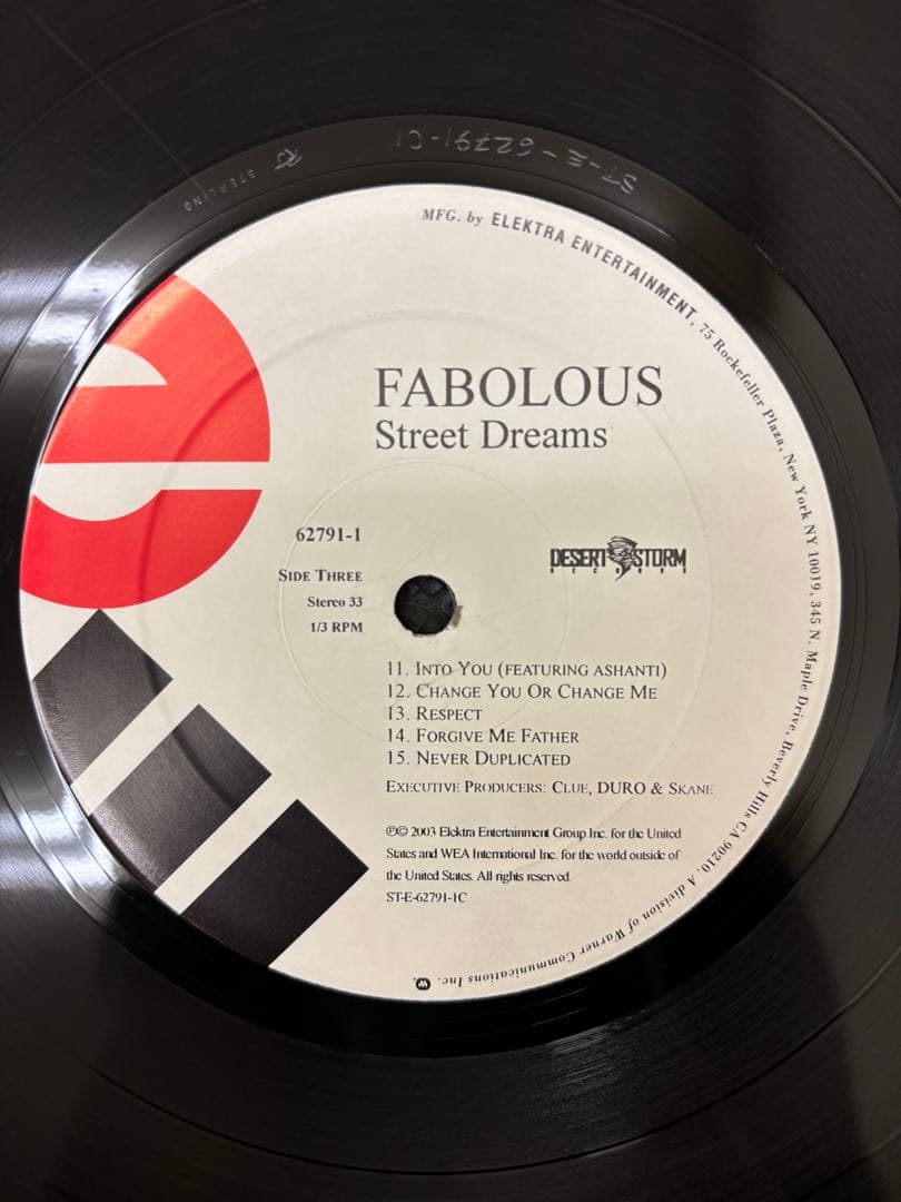 Fabolous - Street Dreams 2LP Vinyl Record 2003 US Hip Hop Desert Storm