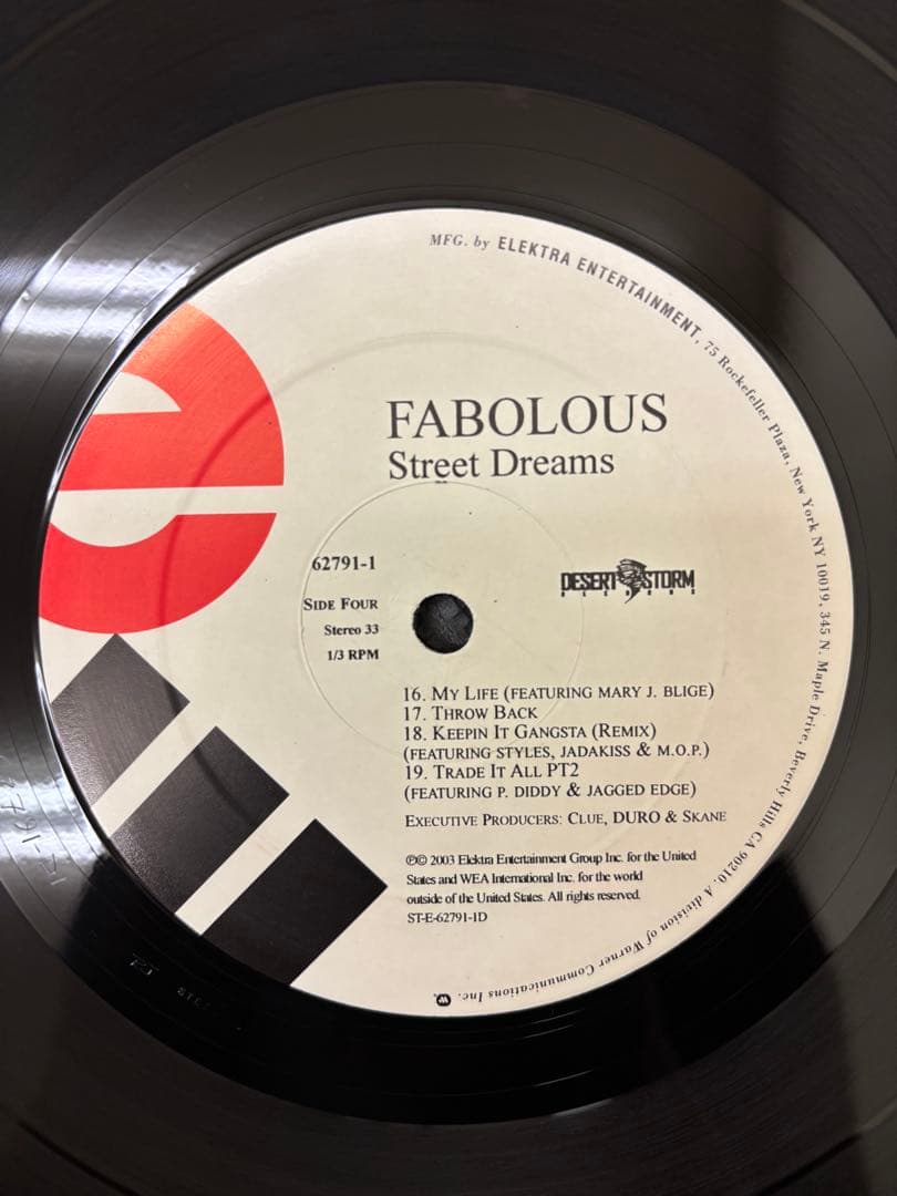 Fabolous - Street Dreams 2LP Vinyl Record 2003 US Hip Hop Desert Storm