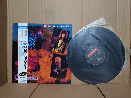 Cinderella - Somebody Save Me EP 12-inch 45RPM Japan Original w/ Obi Rare Live